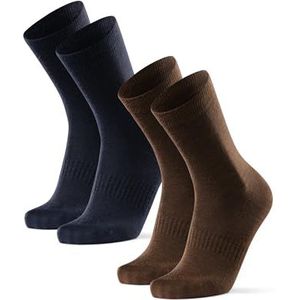 DANISH ENDURANCE Merino Wollen Linersok, Ultra-dun, Zeer Licht, Binnensok Tegen Blaren, voor Dames & Heren, 2-pack, Veelkleurig (1x Blauw, 1x Bruin), 43-47