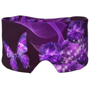 Slaapmasker met paarse vlinderprint, zachte huidvriendelijke oogbedekkingen, lichtblokkerend slaapmasker voor reizen, yoga, dutje