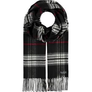 FRAAS Cashmink sjaal 35 x 200 cm - zachter dan kasjmier - Made in Germany - geruite sjaal voor dames en heren - perfect voor herfst en winter, zwart, Eén Maat