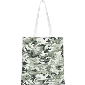 GFLFMXZW Witte canvas draagtas met camouflageprint, herbruikbare boodschappentas esthetische handtas schoudertas voor dames en meisjes, zwart, één maat, zwart, één maat, Zwart, Eén maat