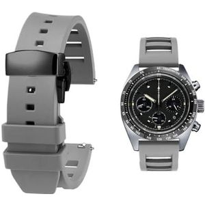 Nieuwe Fluor rubberen band geschikt for Seiko Citizen Quick Release Horlogeband 20 22mm Siliconen Tropic Band Smart Horlogeband geschikt for Huawei (Color : Gray black, Size : 22mm)