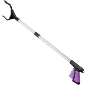 Afvalverzamelaars Grijpstok, 2 stuks grijper-grijper-gereedschapsbek met oppakstok for dagelijkse hulparmverlenging oppakgereedschap(Purple)
