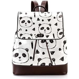 Panda zwart wit gepersonaliseerde schooltassen boekentassen voor tiener, Meerkleurig, 27x12.3x32cm, Rugzak Rugzakken