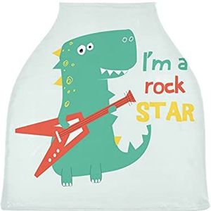 Rock Star Groene Dinosaurus Baby Autostoelhoes Luifel Stretchy Verpleging Covers Ademend Winddicht Winter Sjaal voor Baby Borstvoeding Jongens Meisjes