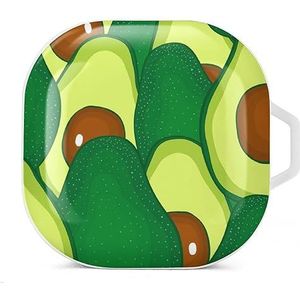 Avocado Food Oortelefoon Hoesje Compatibel met Galaxy Buds/Buds Pro Schokbestendig Hoofdtelefoon Case Cover Wit-Stijl