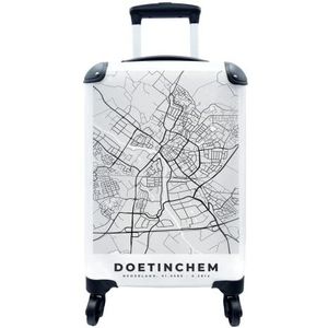 MuchoWow® Koffer - Stadskaart - Doetinchem - Grijs - Wit - Past binnen 55x40x20 cm en 55x35x25 cm - Handbagage - Trolley - Fotokoffer - Cabin Size - Print