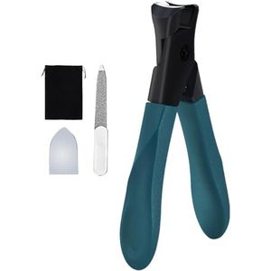 Nagelknipper voor dames, nagelknipper van roestvrij staal met vijl, teennagelknipper met brede kaak, teennagelknipper voor dikke nagels