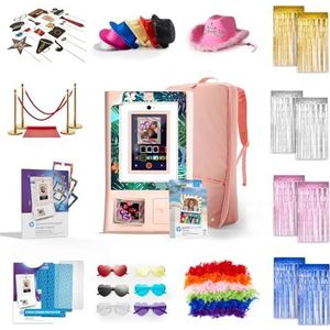 HP Sprocket Fotohokje Instant kleurenfotoprinter (Roze) + Zinkpapier (100 vellen) + Koffer (1) + Stickers (15) & meer