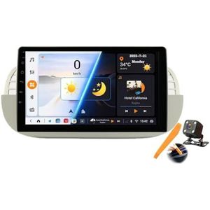 Wit,Y300S,Auto Stereo Android 15.0 Radio Sat Nav voor F-iat 500 2007-2014 GPS Navi 9'' Cartablet Multimedia Video Player FM BT Ontvanger met Carplay 4G 5G WiFi DSP SWC