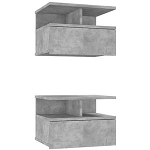 vidaXL Nachtkastjes 2 st 40x31x27 cm bewerkt hout betongrijs