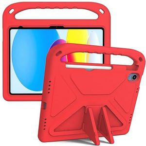 Tablet PC Tassen Hoezen Sleeves Compatible With iPad (2022)/10th Generation Case 2022 10.9-inch, Shock Absorbing, With Handle,EVA, Holder, Sturdy Tablet Case For Kids, Lightweight(Rosso)