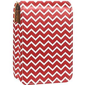 Make-up Lipstick Case Voor Buiten Franse Patat Blauw Draagbare Lipstick Organizer Met Spiegel Dames Mini Make-up Tas Neemt Tot 3 Lipstick, Veelkleurig-9, 9.5x2x7 cm/3.7x0.8x2.7 in