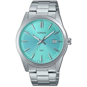 Horloge CASIO Collection - MTP-VD03D-2A3, armbandkleur: zilvergrijs, wijzerplaat turquoise, heren, Armband