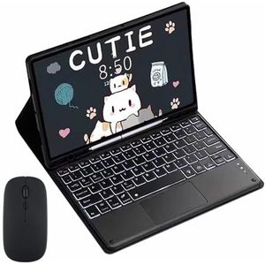 GUPENAA Toetsenbordhoes voor iPad Air 13-inch (M2) 2024, 7 Kleuren Achtergrondverlichting, Magnetisch Afneembaar Draadloos Bluetooth-Toetsenbord met Muis,zwart
