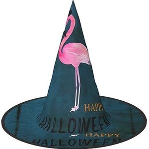 TyEdee Halloween heksenhoed, carnaval griezelige pet, tovenaar magische feestpet voor een Halloween-avontuur-Halloween flamingo heksenhoed