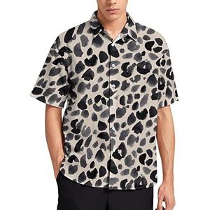 Aquarel Safari Cheetah Patroon Hawaiiaanse Shirt Voor Mannen Zomer Strand Casual Korte Mouw Button Down Shirts met Pocket