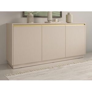 PASCAL MORABITO - Buffetkast met 3 deurtjes van mdf - Beige en goudkleurig - POSINIA van Pascal MORABITO