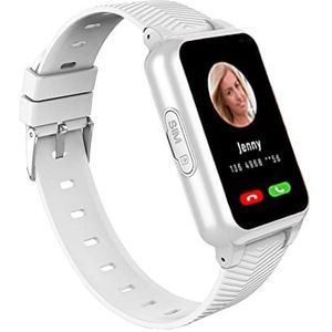 GPS-telefoonhorloge voor senioren, ouderen, slim horloge met valdetectie 4G spraakoproep SOS noodoproep en gezondheidsmonitoring, wit