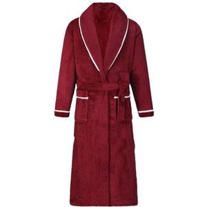 Dvbfufv Heren Winter Flanel Oversized Badjas Nachtkleding Dikke Warme Fleece Badjas Losse Thuis Badjas, Bordeaux, M