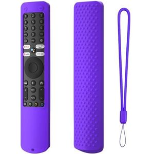 voor Xiaomi XMRM-ML Afstandsbediening Siliconen Hoesje, Afstandsbediening Siliconen Beschermende Huid Sleeve Anti-Drop met Lanyard voor Xiaomi XMRM-ML Afstandsbediening (Paars)