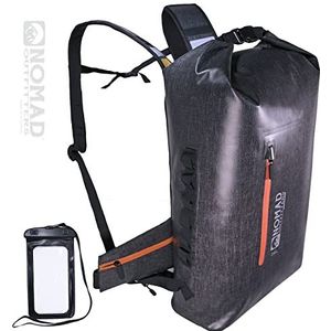 Nomad Outfitters | Maverick 30L - waterdichte rugzak Roll-Top droge tas voor kajakken, raften, varen, surfen, wandelen, kamperen, vissen, Zwart, Rugzak