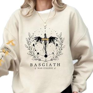 TJYES Basgiath War College Fourth Wing Sweatshirt Fantasie stijl Dragon Ride Sweatshirt Vrouwen Pullover hoodies, Kaki, M
