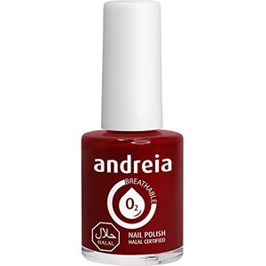 Andreia Halal Ademende Nagellak - Waterdoorlatende Halal Nagellak Veganistisch en Wreedheid - Kleur B14 Rood - Roze tinten 10,5 ml