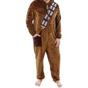Star Wars Onesie | Chewbacca Onesie voor Heren | Fleece Heren Onesies | Pluizige Pyjama's voor Volwassenen Bruin Large