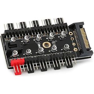 PWM CPU Fan Controller Hub 12V - SATA 4-Pin Splitter voor 3- en 4-Pin Koeling op Moederbord