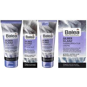 Balea Professional Zilverglansset shampoo 250 ml spoeling 200 ml verzorgende kuur 20 ml kleurcorrectiecrème 20 ml