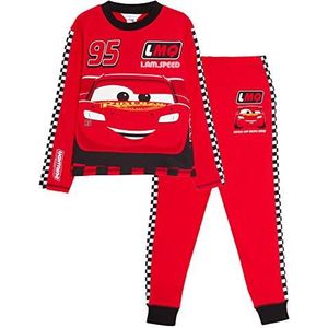 Disney Cars Pyjama Kids Lightning McQueen Volledige lengte Racing Driver Dress Up Pjs Set Nachtkleding, Rood, 3-4 jaar