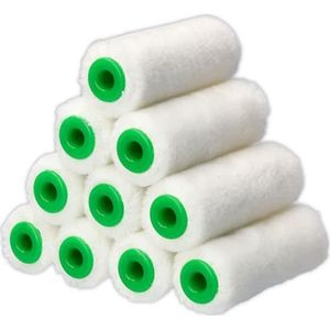 ToolSpace 10x velours inzetstukken voor rollen - set van 10 - 7 cm - korte pool - voor gladde oppervlakken - tweecomponentenverven, harsen - voor vloeren, parket - doe-het-zelf schilderen, lakken