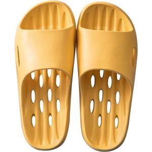 Dames en heren Badslipper Sneldrogend Poolhouse Slippers Strandsandalen Ontwerp met afvoergaten, Slippers for heren Open teen Doucheschoenen, Zachte stille zool(Yellow,EUR 43-44)