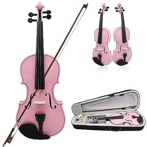 Viool Houten Viool Beginner Volwassen Praktijk Massief Houten Vioolinstrument (Color : 4/4 pink)