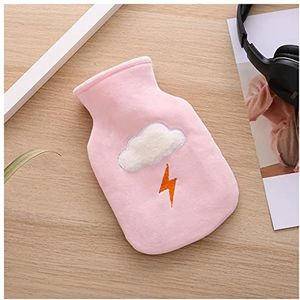 Mini warm water bottlehot, warmwaterkruik draagbare schattige cartoon warme handtas fluwelen warm water zak (maat: blauw) (maat: roze)