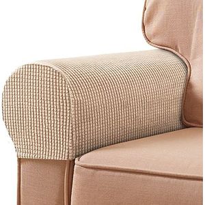 VIKAUL Set van 2 anti-slip armleuningen rekbare sofa armleuning beschermers voor fauteuils fauteuils meubels stoel armbeschermers armsteun slipcovers - kaki