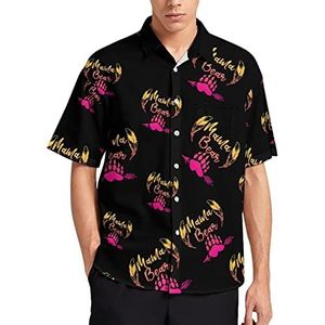 Mama Bear T-shirt voor heren, korte mouwen, casual button-down, zomer, strandtop met zak
