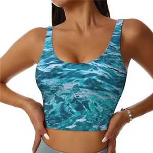 Mooie Zee Oppervlak Print Casual Wear Vrouwen Sport Vest Yoga Vest Workout Vest Voor Vrouwen Lichtgewicht Trendy, Zwart, S