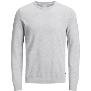 JACK & JONES Pullover trui heren Jjebasic Knit Crew Neck Noos , Grijs (light grey melange) , XL
