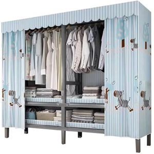 Opvouwbare kledingkast Metaal Ijzer Garderobekast Draagbare kasten voor het ophangen van kleding Eenvoudig te monteren Bespaart ruimtekast