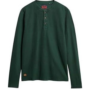 Superdry Waffle Henley Top M6010776A Emaille Green Maat L, emaille, groen, L