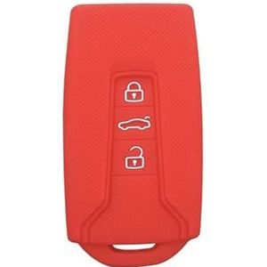 MRNQCB Siliconen Shell Auto Sleutelhanger Houder Sleutel Cover Case Voor VW Voor Touareg 7I 7P 2018-2022 Sleutel Fobs Autosleutelhoesje(Red)