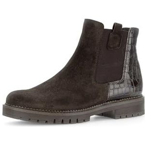 Gabor Chelsea Boots voor dames, comfortabele extra breedte (H), bruin 43, 39 EU Breed