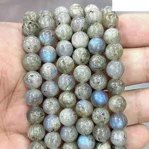 Natuursteen kralen blauw tijgeroog ronde losse kralen diy bedelarmband oorbellen voor sieraden maken 15"" streng 4/6/8/10/12/14mm-grijs labradoriet-10mm-ongeveer 36 stuks