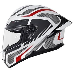 RYDZCLH Mode Retro Motor Integraalhelm met Anti-condens Vizier Mannen en Vrouwen Off-road ATV Scooter Helmen Motorcross Helmen DOT/ECE Goedgekeurd,B,L