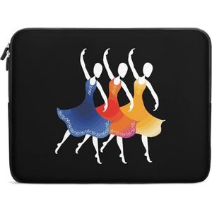Drie Kleine Meisjes Dans Laptop Case Sleeve Bag 12 inch Duurzaam Shockproof Beschermende Computer Draaghoes Aktetas