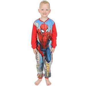 Marvel Jongens Spiderman Fleece Slaappak Kinderen Alles in Een, Rood, 7-8 jaar