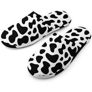 Koe dier patroon vrouwen katoenen pantoffels indoor huis slippers wasbare pantoffels voor vrouwen 40-41 (9-10)