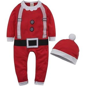 Kerstman pasgeboren baby kinderen Halloween kerstkostuum cosplay COS1035 jumpsuit(Red,100)