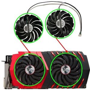 2 stuks GPU-koeler, videoventilator, PLD10010S12HH voor MSI GTX 1080 1070 1060 RX 480 580 570 470 GAMING PLD10010B12HH(PLD10010B12HH)